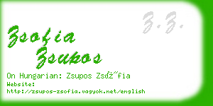 zsofia zsupos business card